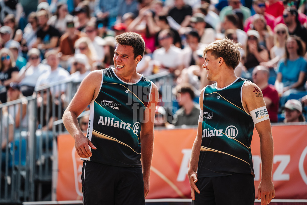 Beachvolleyball | Männer | Allianz German Beach Tour 2025 | Tourstop Hamburg | 31.05.2025 | v.l. Jonas Kaminski und Luis Kubo