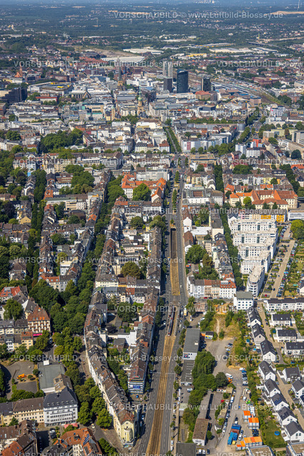 Dortmund220704746 | Luftbild, Hamburger Straße und Ostentor, mit Blick zur City, Kaiserbrunnen, Dortmund, Ruhrgebiet, Nordrhein-Westfalen, Deutschland