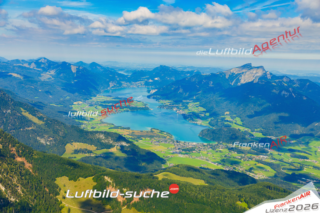 Luftaufnahme von Wolfgangsee Strobl Bild- Das Luftbild wurde 2025 vom UL-Flugzeug heraus erstellt ( keine Drohne ) - Hochauflösende Luftaufnahme -Nicht vergleichbar mit Google Maps oder Satelittenbilder- Die Geschenkidee !Mit Lizenz und Bildrechte bestellbar
