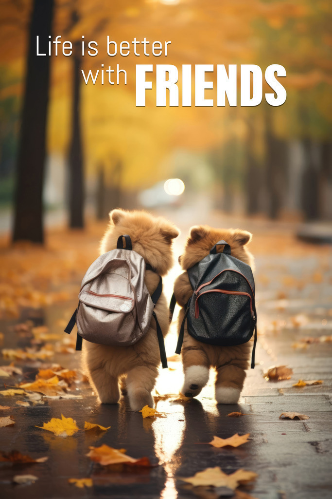 2311037 - Freundschaft | Fantasievolles Motiv von zwei kleinen Freunden.