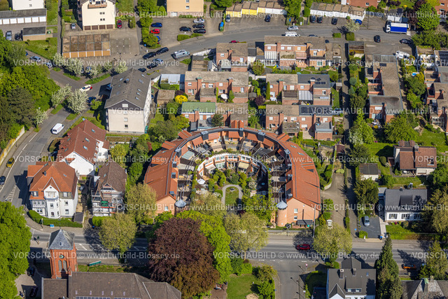 Hagen240504287 | Luftbild, Wohngebiet Heuland und halbrunder Wohnblock, halbrundes Gebäude Eppenhauser Straße, Hochschulviertel, Hagen, Ruhrgebiet, Nordrhein-Westfalen, Deutschland