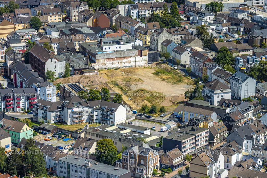 Velbert220803293 | Luftbild, Baustelle Sternbergstraße und Neubau für Klima-Kita mit Spielplatz an der Nordstraße, Velbert, Ruhrgebiet, Nordrhein-Westfalen, Deutschland