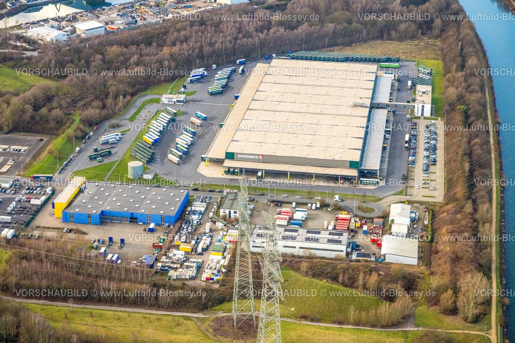Herne251203911 | Luftbild, Duvenbeck Kraftverkehr GmbH Spedition Werksgelände mit LKW Parkplatz am Rhein-Herne-Kanal, Unser Fritz, Herne, Ruhrgebiet, Nordrhein-Westfalen, Deutschland