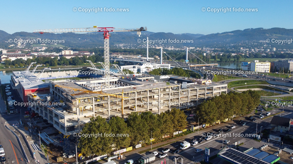 Linz_ Hafenstrasse_ Baustelle Moebel Lutz_ 20.09.2023-15 | 20.09.2023, Linz, AUT, Hafenstrasse, im Bild Baustelle Moebel Lutz

Drohne