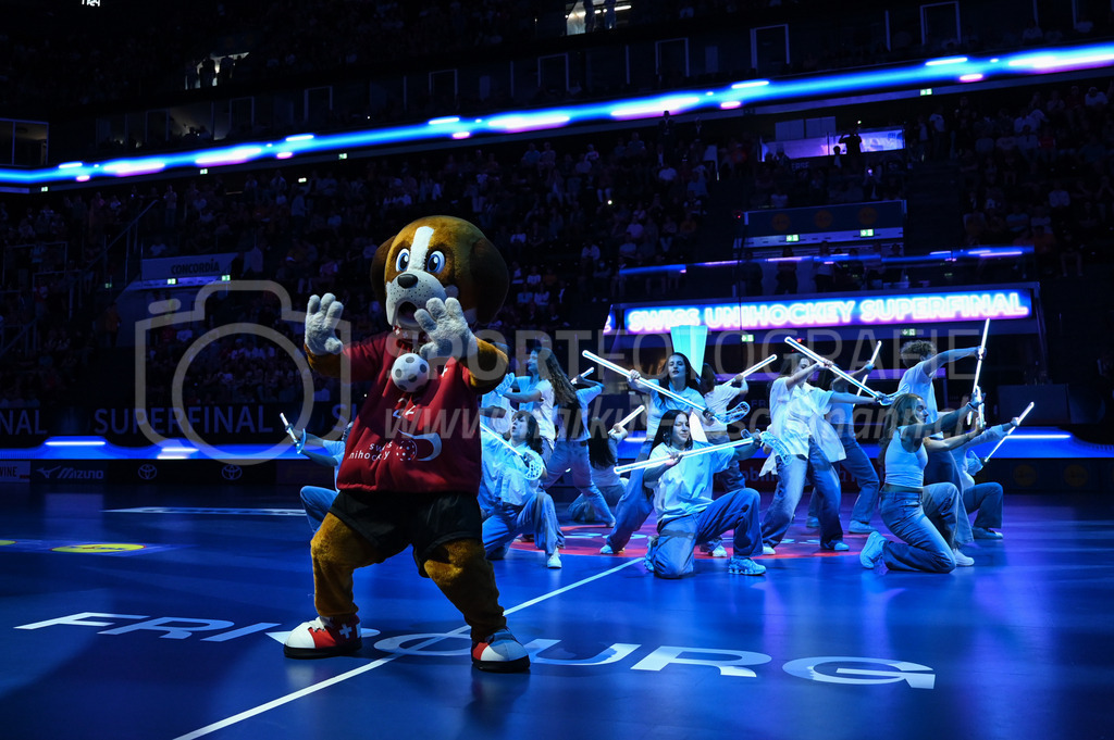 Zug United - HC Rychenberg - 25. April 2026 | Tanzgruppe mit toller Show am L-UPL Superfinal-Spiel zwischen Zug United und HC Rychenberg am 25. April 2026 in der BCF Arena, Fribourg, Schweiz.Bild: Sportfotografie Markus Aeschimann | www.markus-aeschimann.ch - Realisiert mit Pictrs.com