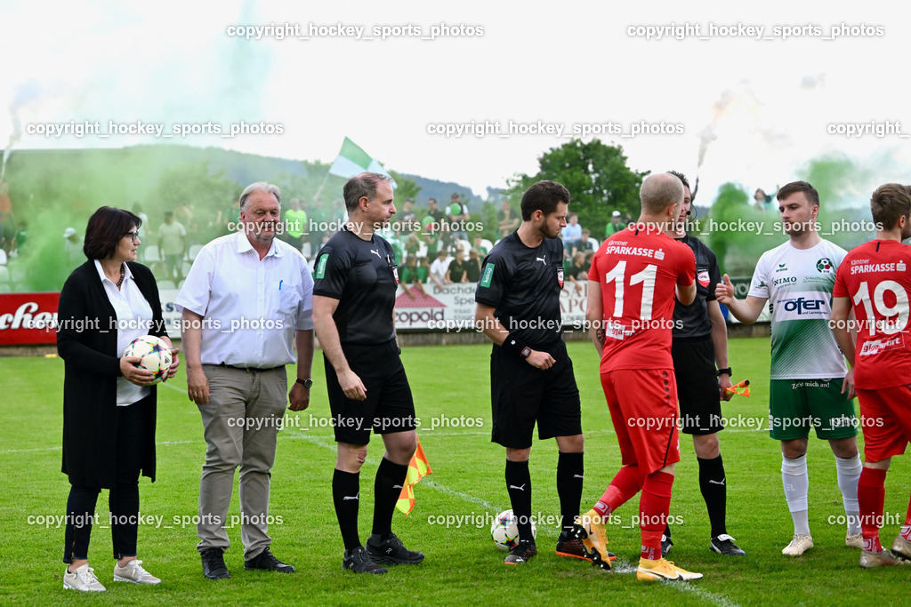 SV Feldkirchen vs. ATSV Wolfsberg 26.5.2023 | SV Feldkirchen Obfrau Ingrid Maier, Bürgermeister Feldkirchen Martin Treffner, Nagele Robert Patrick, Hopfgartner Christoph, Dietz Holger, Referees, #27 Michael Groinig, #1 Hans Joachim Thamer, #21 Josef Hudelist