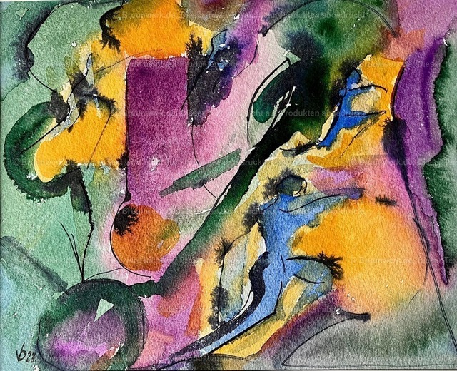 Chemo | "Chemo" Aquarell und Feder auf 600g/qm Hahnemühle-Bütten 34x27 cm - Realisiert mit Pictrs.com