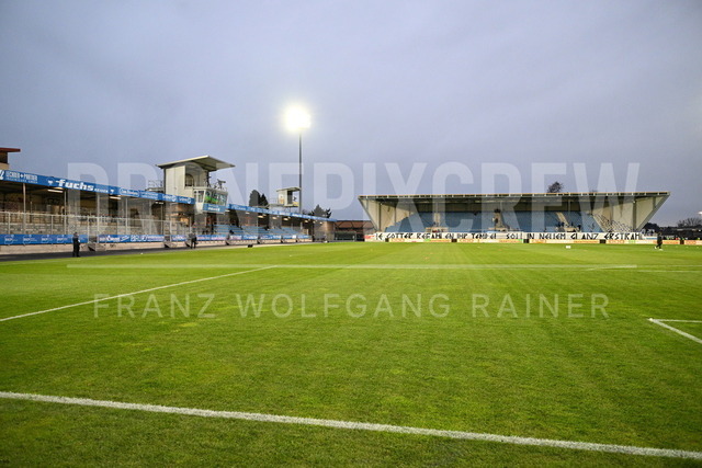 TSV Egger Glas Hartberg vs SV Oberbank Ried – Austrian Bundesliga Match | TSV Egger Glas Hartberg and SV Oberbank Ried. High-intensity match action, tackles, shots on goal, celebrations, fan atmosphere and stadium scenes captured in professional quality. The image shows the new Hartberg Stadion.