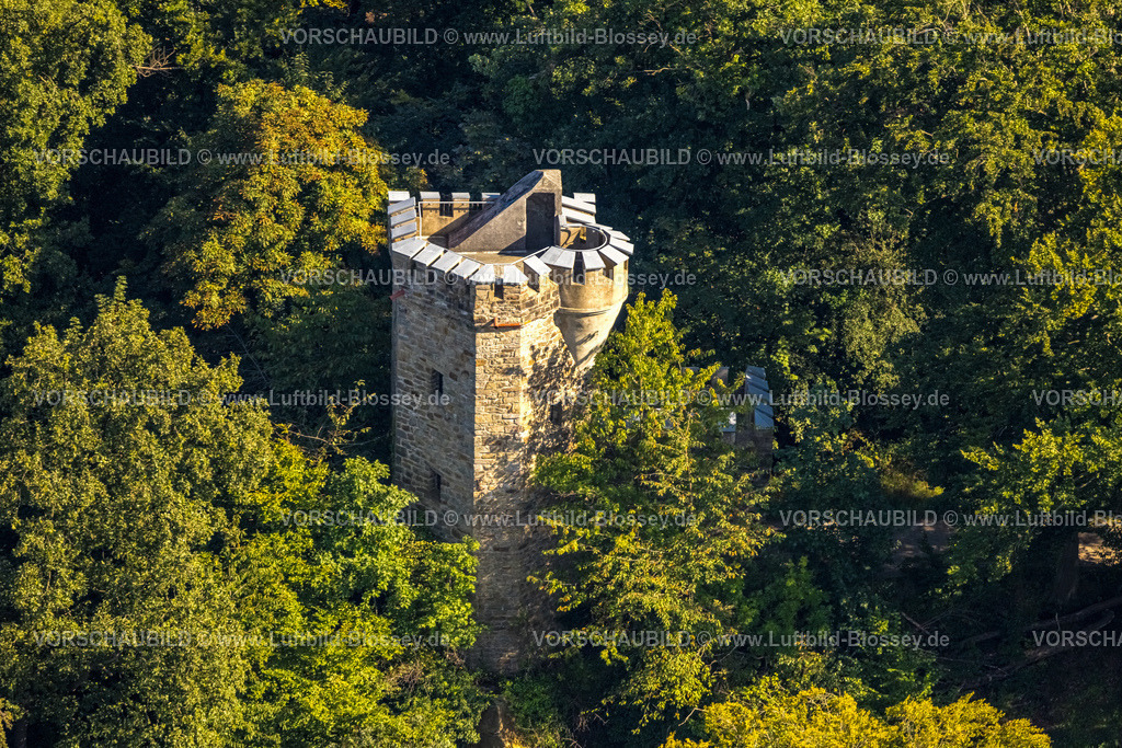 Hattingen240810053 | Luftbild, Bismarckturm Sehenswürdigkeit, Schulenbergstraße, Rosenthal, Hattingen, Ruhrgebiet, Nordrhein-Westfalen, Deutschland