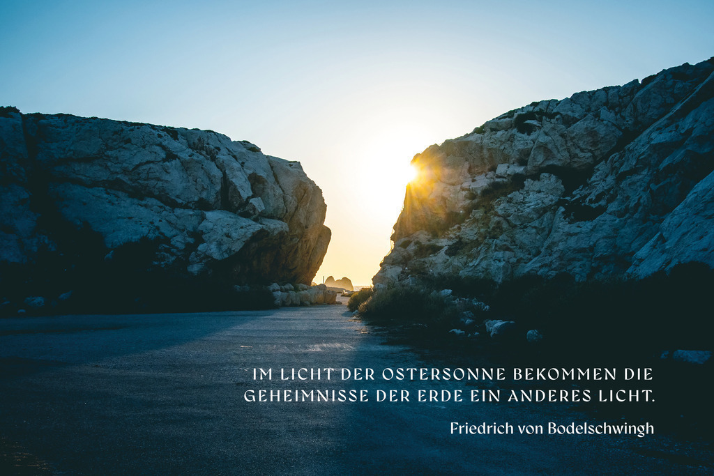 Im Licht der Ostersonne bekommen die Geheimnisse der Erde ein anderes Licht. Friedrich von Bodelschwingh | ✔ Einzigartiger Designstil von Jonathan Schöps (Master of Arts) +++ ✔ Mit deinem Kauf unterstützt du direkt den selbstständigen Gestalter, unabhängig von Zwischenhändlern +++ ✔ sicher bezahlen per Rechnung, Paypal, Kreditkarte, Vorkasse oder Lastschrift +++ Meine Kunden bewerten undarstellbar mit 4,9/5 ⭐⭐⭐⭐⭐ Sternen.