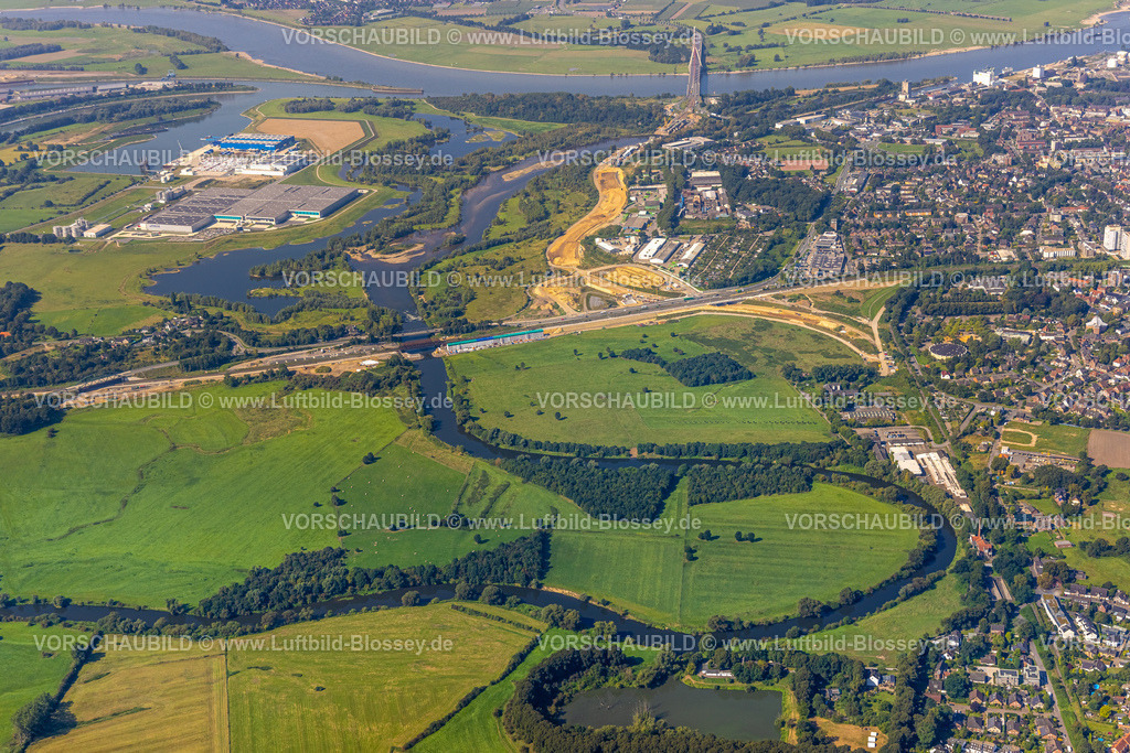Wesel240805224Lippemuendung300dpi | Luftbild, Lipperenaturierung, Lippemündung in den Rhein, B58n Südumgehung, Lippeverlauf, Fluss Lippe, Lippeverband, Wittenberg, Wesel, Ruhrgebiet, Nordrhein-Westfalen, Deutschland