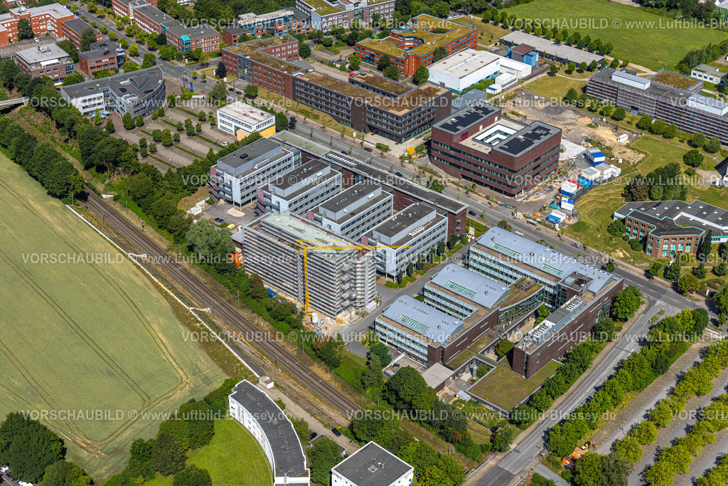 Dortmund240700552 | Luftbild, TU Technische Universität Dortmund TZDO Technologiezentrum Dortmund, BMZ 2 BioMedizinZentrum Dortmund, Max-Planck-Institut für molekulare Physiologie, Baustelle mit Neubau für das ForÂ­schungsÂ­zenÂ­trum CALEDO, Otto-Hahn-Straße, Eichlinghofen, Dortmund, Ruhrgebiet, Nordrhein-Westfalen, Deutschland
