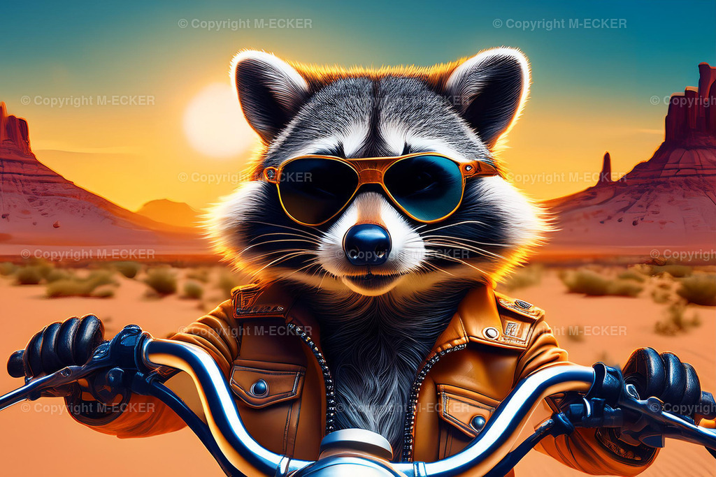 Waschbär Motorrad 4 | Martin Ecker Fotograf Euratsfeld - Realisiert mit Pictrs.com