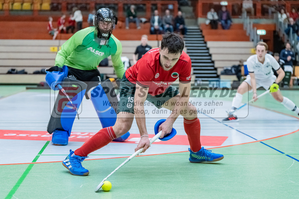 HK_20231216_107457 | 1. Bundesliga Herren  Crefelder HTC - Blau Weiß Köln am 16.12.2023 Sporthalle Glockenspitz, Krefeld , Bachmann Lucas Maximilian ( Crefelder HTC #15 )