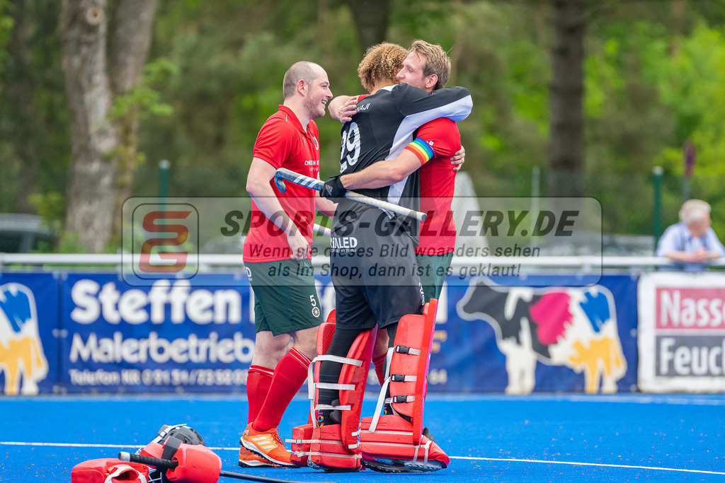 HK_20230507_108060 | 1. Bundesliaga Herren Creefelder HTC - Harvestehuder THC  am 7.5.2023 Crefelder HTC ( CHTC ), Krefeld  , Joshua Onyekwue Nnaji Torwart ( Crefelder HTC #29 ) , van Laak Max ( Crefelder HTC #5 ) , Niklas Wellen ( Crefelder HTC 10 )