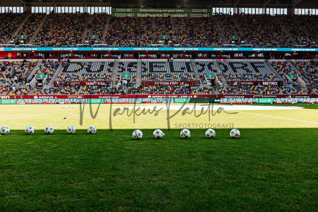 2. Bundesliga, Saison 2024/25, 28. Spieltag: Fortuna Düsseldorf - SC Preußen Münster | Düsseldorf, 05.04.2025: 2. Bundesliga, 28. Spieltag, Fortuna Düsseldorf gegen SC Preußen Münster in der Merkur Spiel-Arena in Düsseldorf. Foto: sportfotografie.ms | Markus Paletta - Realisiert mit Pictrs.com