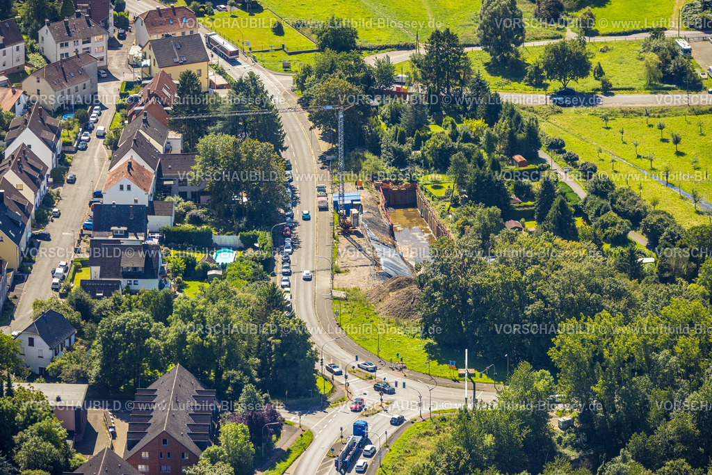 Witten230800675 | Luftbild, Baustelle an der Herbeder Straße Ecke Alter Fährweg, Heven, Witten, Ruhrgebiet, Nordrhein-Westfalen, Deutschland