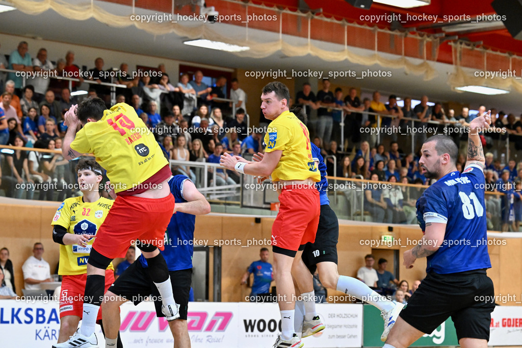 SC Ferlach vs. UHK Krems | #15 HASECIC Kenan UHK KREMS, #32 HOFMANN Paul UHK KREMS, #19 Knez Domen UHK KREMS, #81 MILICEVIC Adrian SC Ferlach, SC Ferlach vs. UHK Krems, SC Ferlach vs. UHK Krems am 02.05.2026 in Ferlach (Ballspielhalle Ferlach), Austria, (Photo by Bernd Stefan)