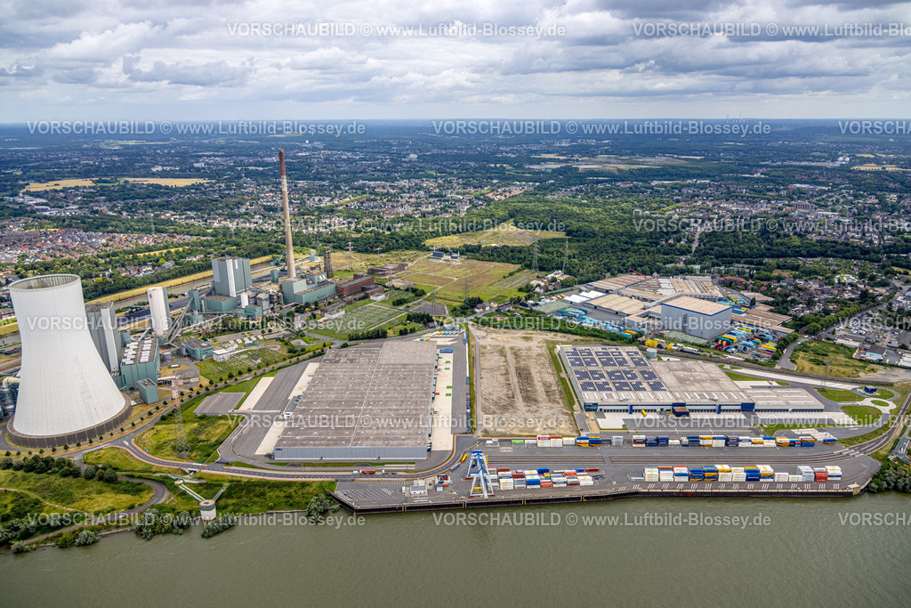 Duisburg240702049-Nord | Luftbild, Duisburg-Nord, duisport logport VI (Sechs), STEAG Kraftwerk Walsum, Fluss Rhein, Alt-Walsum, Duisburg, Ruhrgebiet, Nordrhein-Westfalen, Deutschland