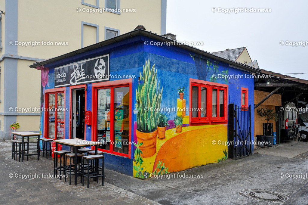 Deutschland_ Bayern_ Wuerzburg_ 23.01.2025-5 | 23.01.2025, Deutschland, GER, Bayern, Wuerzburg im Bild Themenbild, Stadtansichten, Imbiss, Frieda, Graffitti, Bemalung, Kult, Bewirtung, Gaeste, Essen, Trinken