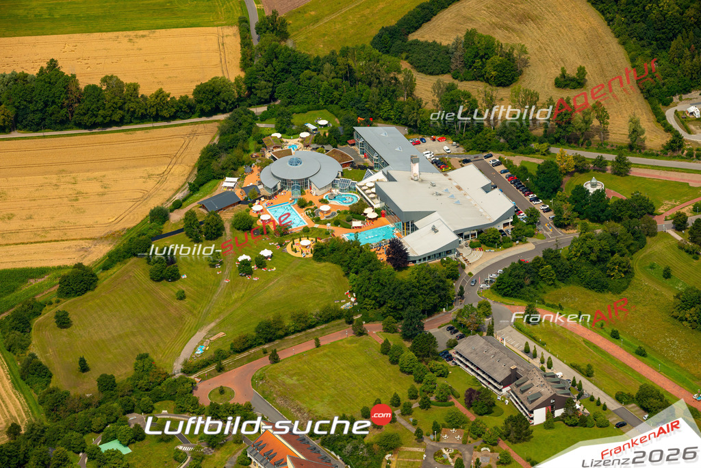 Das Luftbild zeigt :  Bad Rodach - Die Luftaufnahme wurde 2024 vom UL-Flugzeug aus erstellt ( keine Drohne ) - Hochauflösende Luftaufnahme - Für grossformatige Ausdrucke geeignet. Die Geschenkidee !Mit Lizenz und Bildrechte bestellbar