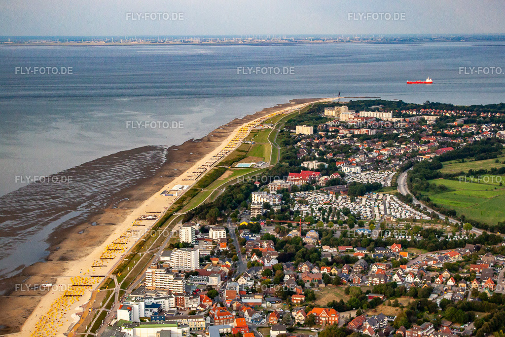 Meeres-Küste der Nordsee | Luftbild: Meeres-Küste der Nordsee im Ortsteil Duhnen in Cuxhaven im Bundesland Niedersachsen in Deutschland. Foto: IMG_70453.jpg vom 06.08.2014 durch Werner Riehm/FLY-FOTO.de - Realisiert mit Pictrs.com