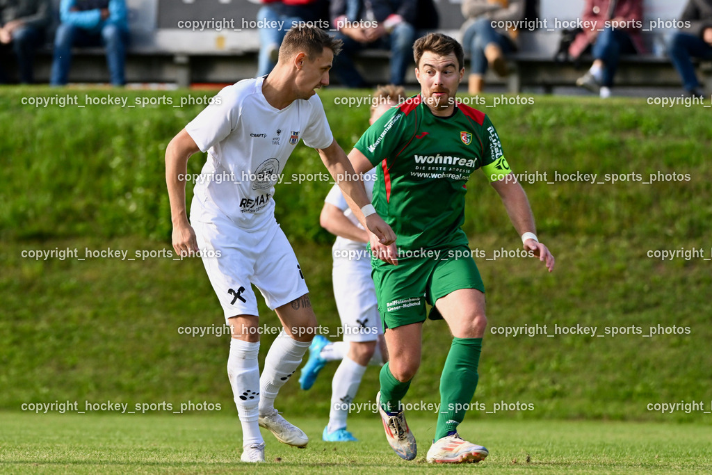 FC ASKÖ Gmünd vs. Union Matrei  | #20 Luca Ronacher Matrei, #5 Christian Preiml FC Gmünd, FC ASKÖ Gmünd vs. Union Matrei , FC ASKÖ Gmünd vs. Union Matrei  am 21.09.2024 in Gmünd (Sportplatz Gmünd), Austria, (Photo by Bernd Stefan)