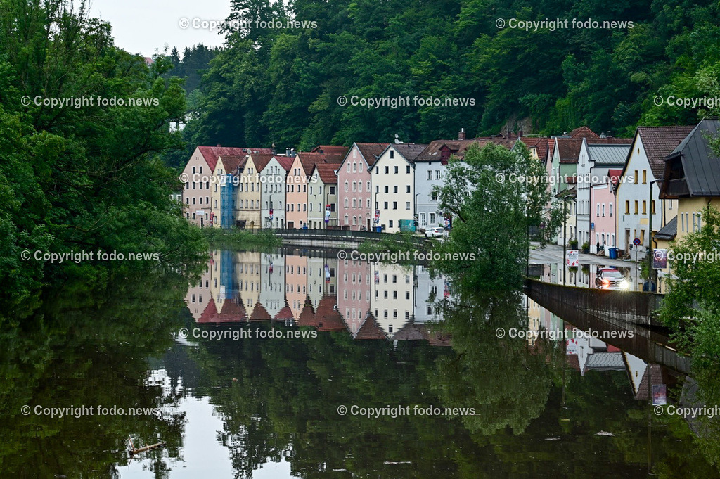 Passau_ Hochwasser_ 04.06.2024-1 | 04.06.2024, Passau, GER, Hochwasser, im Bild Donau, Inn, Ilz, Dreifluesse, Ueberflutung