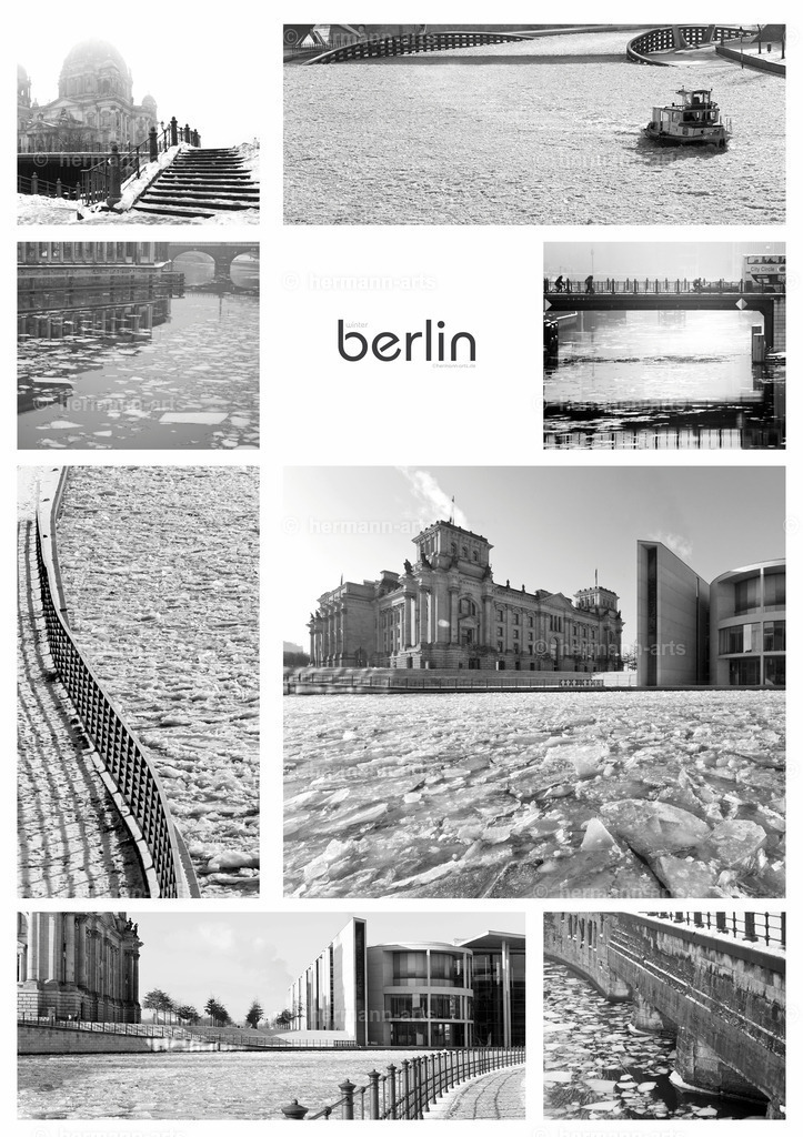 Collage_Berlin-Winter | Photo Foto Kunst Art schwarzweiss Bilder Rheine Münster Berlin Blumen 