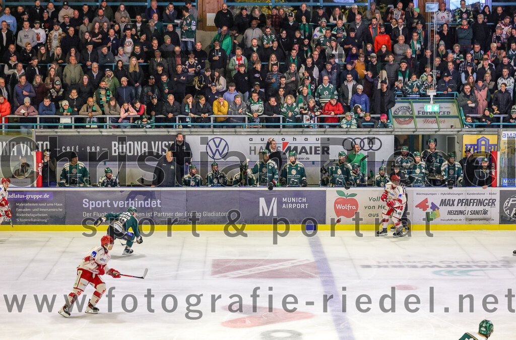 2025-09-12_077_TSV_Erding_gegen_EV_Landshut | Erding, Deutschland, 12.09.2025:Eishockey, Oberliga Süd 2025 / 2026, Testspiel, TSV Erding gegen EV Landshut, Endergebnis: 4:6Teamchef Dominik Quinlan (Erding Gladiators), Co-Trainer Maximilian Helling (Erding Gladiators)Foto: Christian Riedel / fotografie-riedel.net