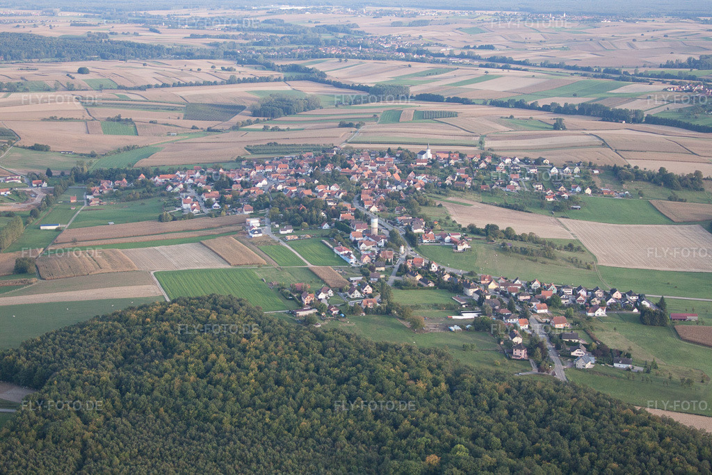 Luftbild: Ortsansicht in Keffenach im Bundesland Bas-Rhin in Frankreich. Foto: IMG_53748.jpg vom 30.09.2012 durch Werner Riehm/FLY-FOTO.de
