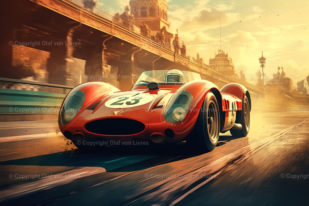 Oldtimerrennen | alter Rennwagen auf Rennstrecke