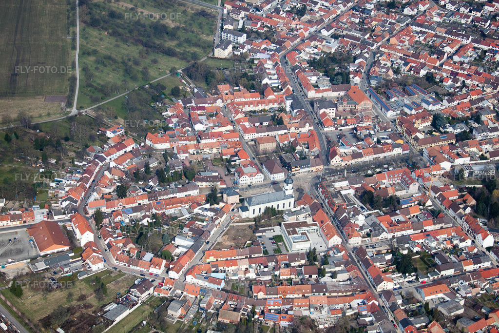 Luftbild: Thüngenstr in Philippsburg im Bundesland Baden-Württemberg in Deutschland. Foto: IMG_37820.jpg vom 12.03.2011 durch Werner Riehm/FLY-FOTO.de