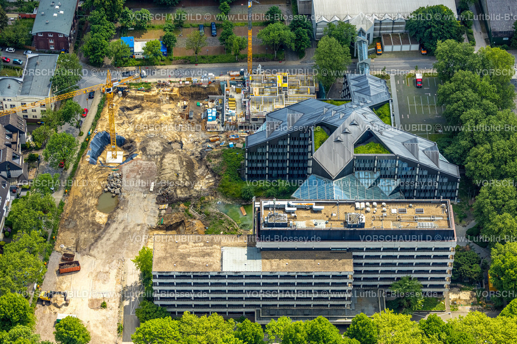 Bochum220503655 | Luftbild, Baustelle Paulstraße für Bürokomplex, Wiemelhausen, Bochum, Ruhrgebiet, Nordrhein-Westfalen, Deutschland