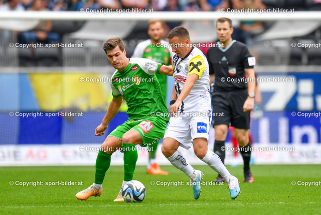 AUT, Admiral Bundesliga, LASK Linz vs SC Austria Lustenau | 03.09.2023, Raiffeisen Arena Linz, AUT, Admiral Bundesliga, LASK Linz vs SC Austria Lustenau, im Bild Branko Jovicic (Lask) vs Stefano Surdanovic (Austria Lustenau)


// Admiral Bundesliga Match between LASK Linz and SC Austria Lustenau in Linz, Austria on 2023/09/03
