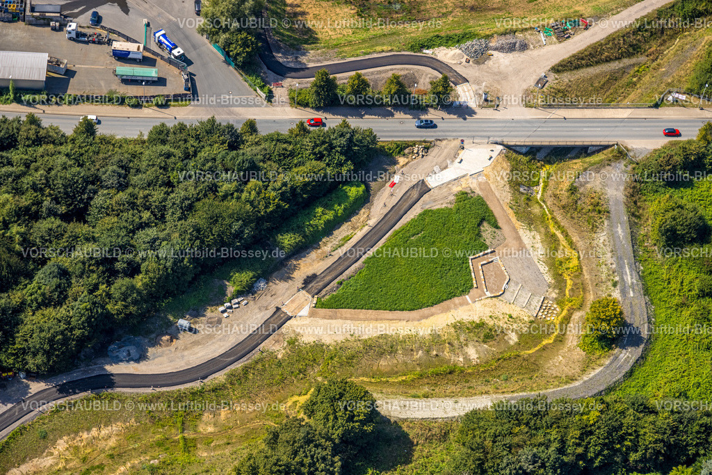 Gelsenkirchen240808942GE-Sued | Luftbild, Wiesenflächen Sellmannsbach, Baustelle, Schalke-Nord, Gelsenkirchen, Ruhrgebiet, Nordrhein-Westfalen, Deutschland