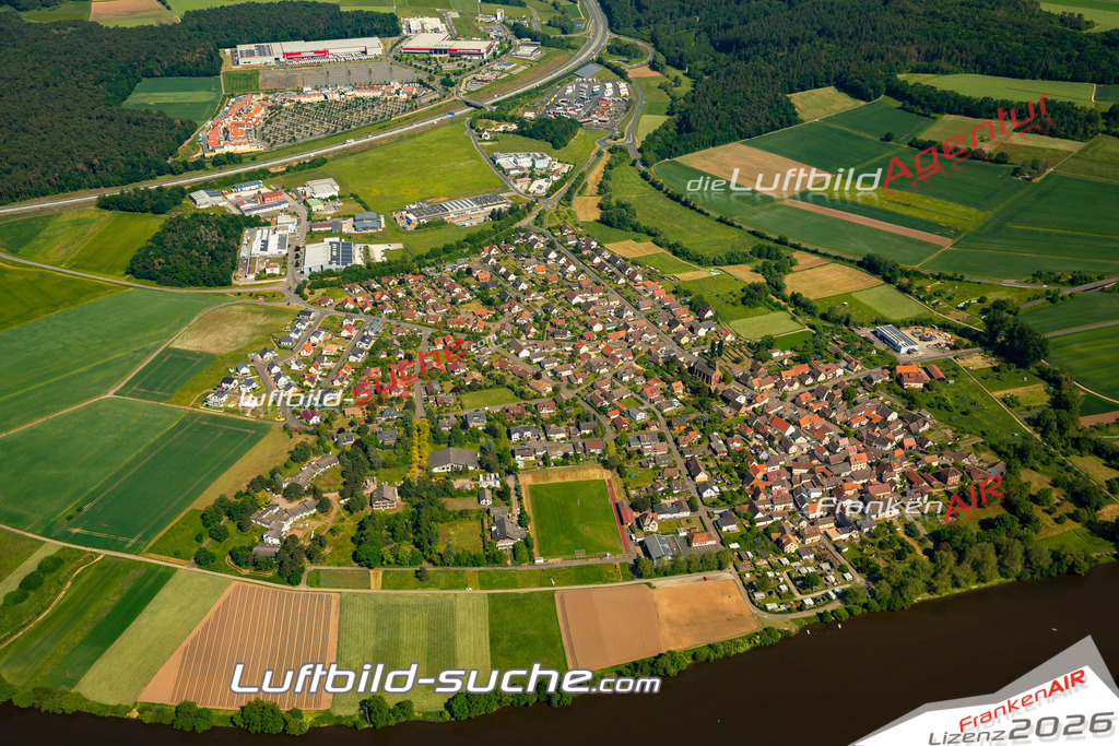 Das Luftbild zeigt Bettingen Wertheim - Die Luftaufnahme wurde 2023 vom UL-Flugzeug aus erstellt ( keine Drohne ) - Hochauflösende Luftaufnahme - Für grossformatige Ausdrucke geeignet. Die Geschenkidee !Mit Lizenz und Bildrechte bestellbar