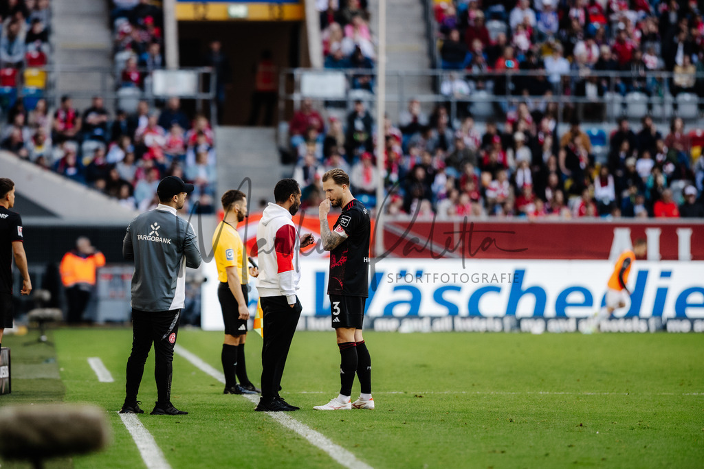 2. Bundesliga, Saison 2024/25, 28. Spieltag: Fortuna Düsseldorf - SC Preußen Münster | Düsseldorf, 05.04.2025: 2. Bundesliga, 28. Spieltag, Fortuna Düsseldorf gegen SC Preußen Münster in der Merkur Spiel-Arena in Düsseldorf. Foto: sportfotografie.ms | Markus Paletta - Realisiert mit Pictrs.com