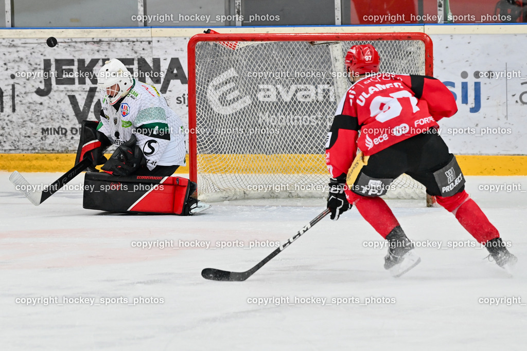 HDD Jesenice vs. EC Bregenzerwald 30.9.2022 | #1 Felder David, #97 Ulamec Luka