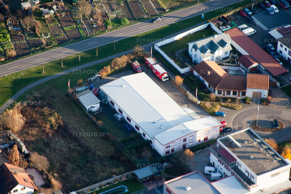 Luftbild: Sucietto & Wöschler GmbH in Wörth am Rhein im Bundesland Rheinland-Pfalz in Deutschland. Foto: IMG_22636.jpg vom 19.11.2009 durch Werner Riehm/FLY-FOTO.deSucietto - Ihr Renovierungsspezialist