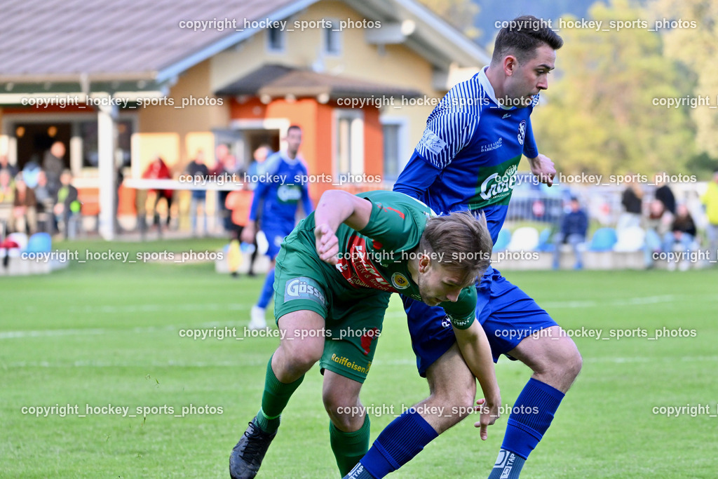 Dellach Gail vs. Rapid Lienz | #6 Florian Unterweger Rapid Lienz, #17 Anton Ereiz Dellach Gail, Dellach Gail vs. Rapid Lienz, Dellach Gail vs. Rapid Lienz am 26.04.2024 in Dellach (Sportplatz Dellach Gail), Austria, (Photo by Bernd Stefan)