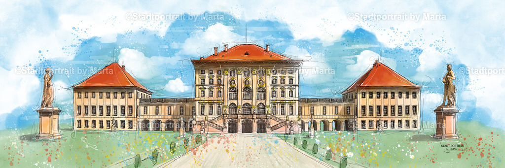 Gemälde der Nymphenburg in München | Gemälde der Nymphenburg in München