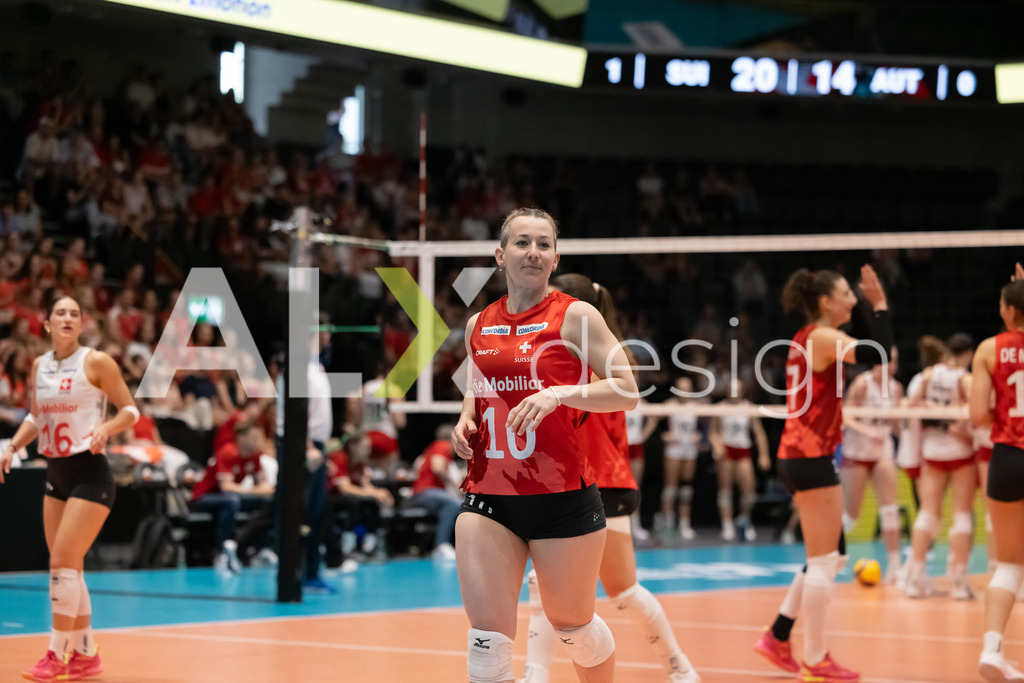 Austria v Switzerland - CEV European League Women | KRIENS, SWITZERLAND - JUNE 14: ORIANE HÄMMERLI of Switzerland during the CEV European League match between Austria and Switzerland at Pilatus Arena on June 14, 2026 in Kriens, Switzerland. - Realisiert mit Pictrs.com