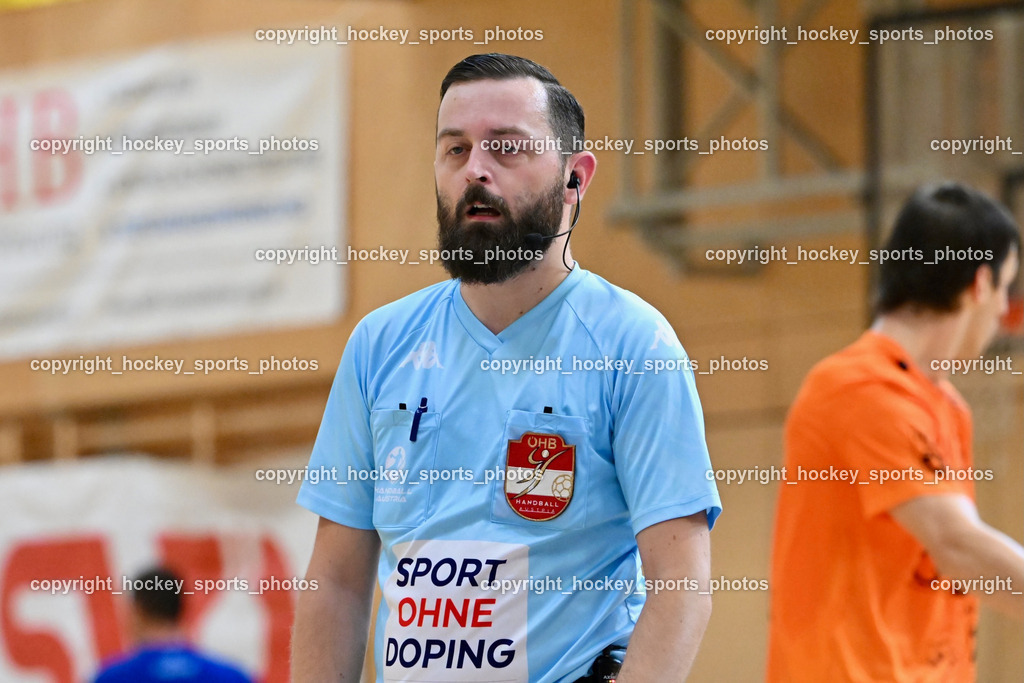 SC Ferlach vs. HSG Holding Graz 23.9.2023 | SCHOBER Marc Referee, SC Ferlach vs. HSG Holding Graz 23.9.2023, SC Ferlach vs. HSG Holding Graz am 23.09.2023 in Bleiburg (Ballspielhalle Ferlach), Austria, (Photo by Bernd Stefan)