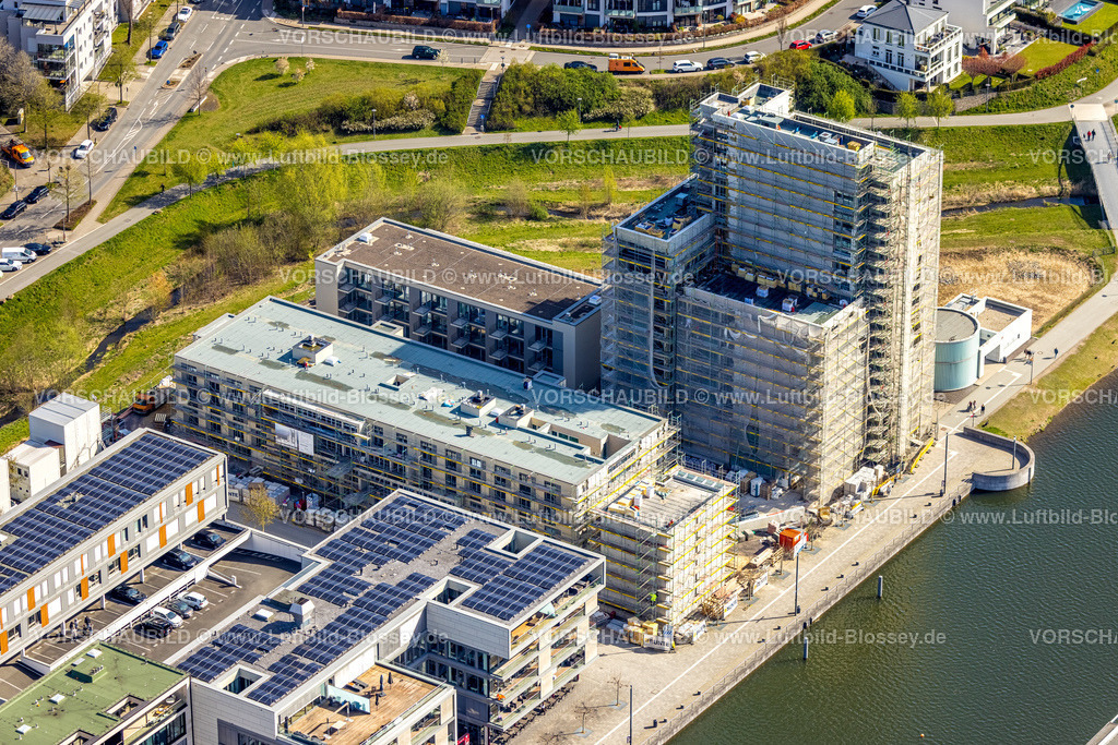 Dortmund220400075 | Luftbild, Baustelle für den Neubau der Comunita Residenz Phoenix See, Seniorenwohnheim Hochhaus H12 am Phoenix-See, Hörde, Dortmund, Ruhrgebiet, Nordrhein-Westfalen, Deutschland