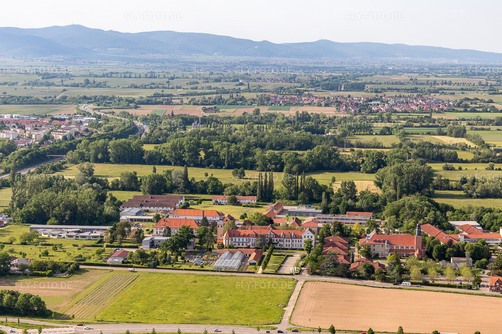 Luftbild: Caritas Förderzentrum St. Laurentius und Paulus, Jugendwerk St. Josef in Landau in der Pfalz im Bundesland Rheinland-Pfalz in Deutschland. Foto: IMG_126957.jpg vom 02.06.2021 durch Werner Riehm/FLY-FOTO.de