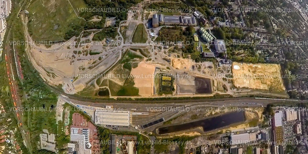 Dortmund231090069Hoesch | Luftbild, Westfalenhütte Gewerbegebiet, Hoesch Areal, Erdkugel, Fisheye Aufnahme, Fischaugen Aufnahme, 360 Grad Aufnahme, tiny world, Borsigplatz, Dortmund, Ruhrgebiet, Nordrhein-Westfalen, Deutschland