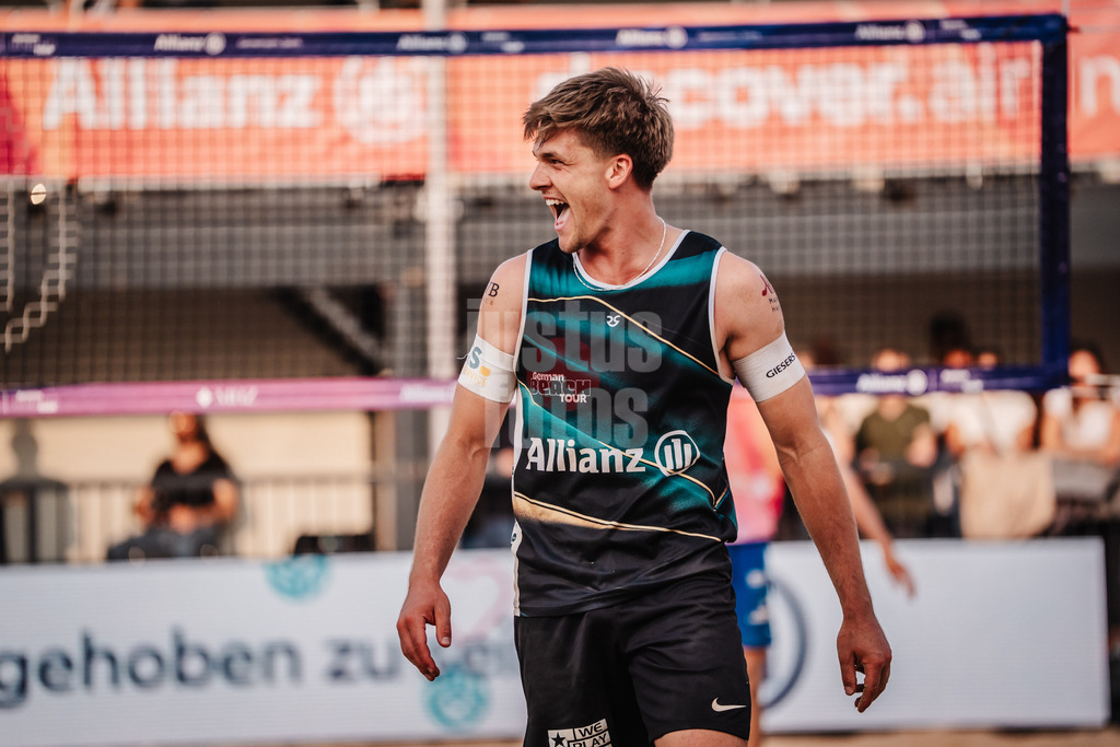Beachvolleyball | Männer | Allianz German Beach Tour 2025 | Tourstop Hamburg | 31.05.2025 | Luis Kubo freut sich