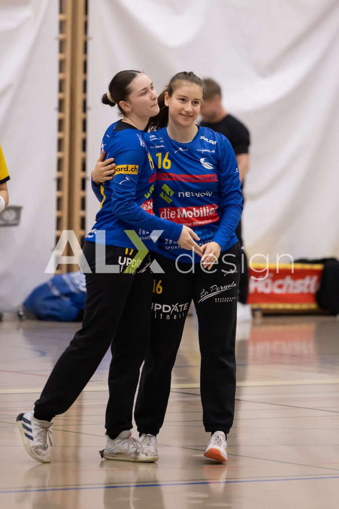 Handball I Frauen I Saison 2025-2026 I Handball Swiss Premium League 1 | Women I Round 5 I  Yellow Winterthur - GC Amicitia Zürich I 15.03.2026 | 19 Charlotte Chappuis (CH) (Yellow Winterthur) – Torhüterin  //  16 Micaela Stüdemann von Ehrenstein (CH) (Yellow Winterthur) – Torhüterin - Realisiert mit Pictrs.com