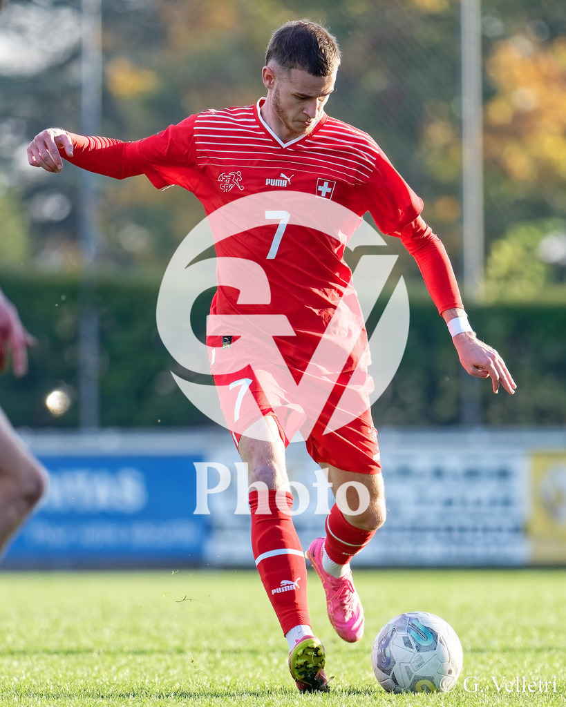 UEFA Region's Cup - Vaud v Munster | Dupuis Valentin (7 Vaud) controls the ball (action) during the UEFA Region's Cup game between Vaud and Munster at Centre Sportif de Colovray in Nyon, Switzerland 